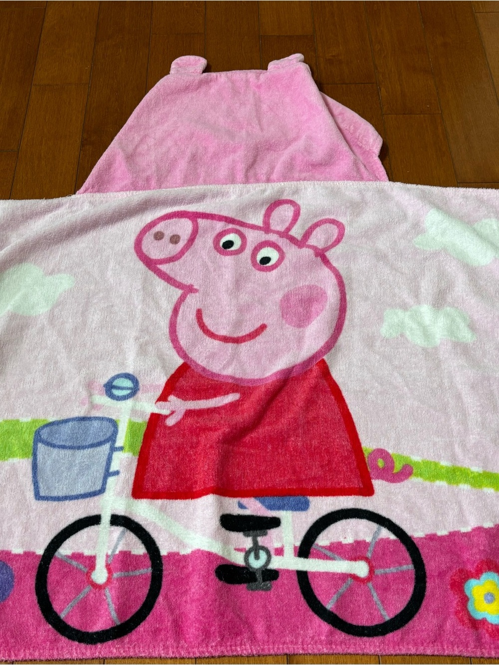 Kids Pink Peppa Pig Hooded Towel Bath Beach